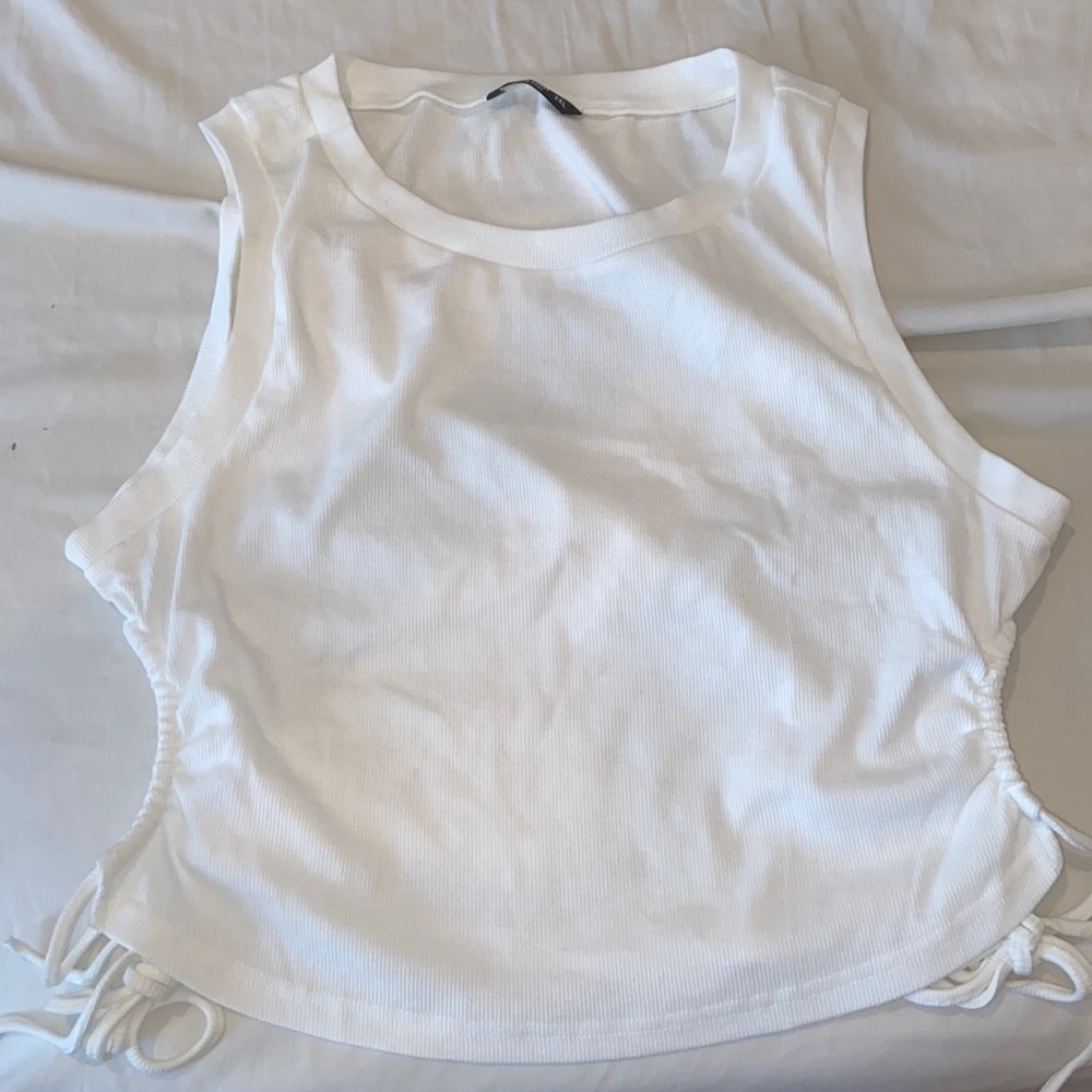 Shein White Crop Tank-Plus Size